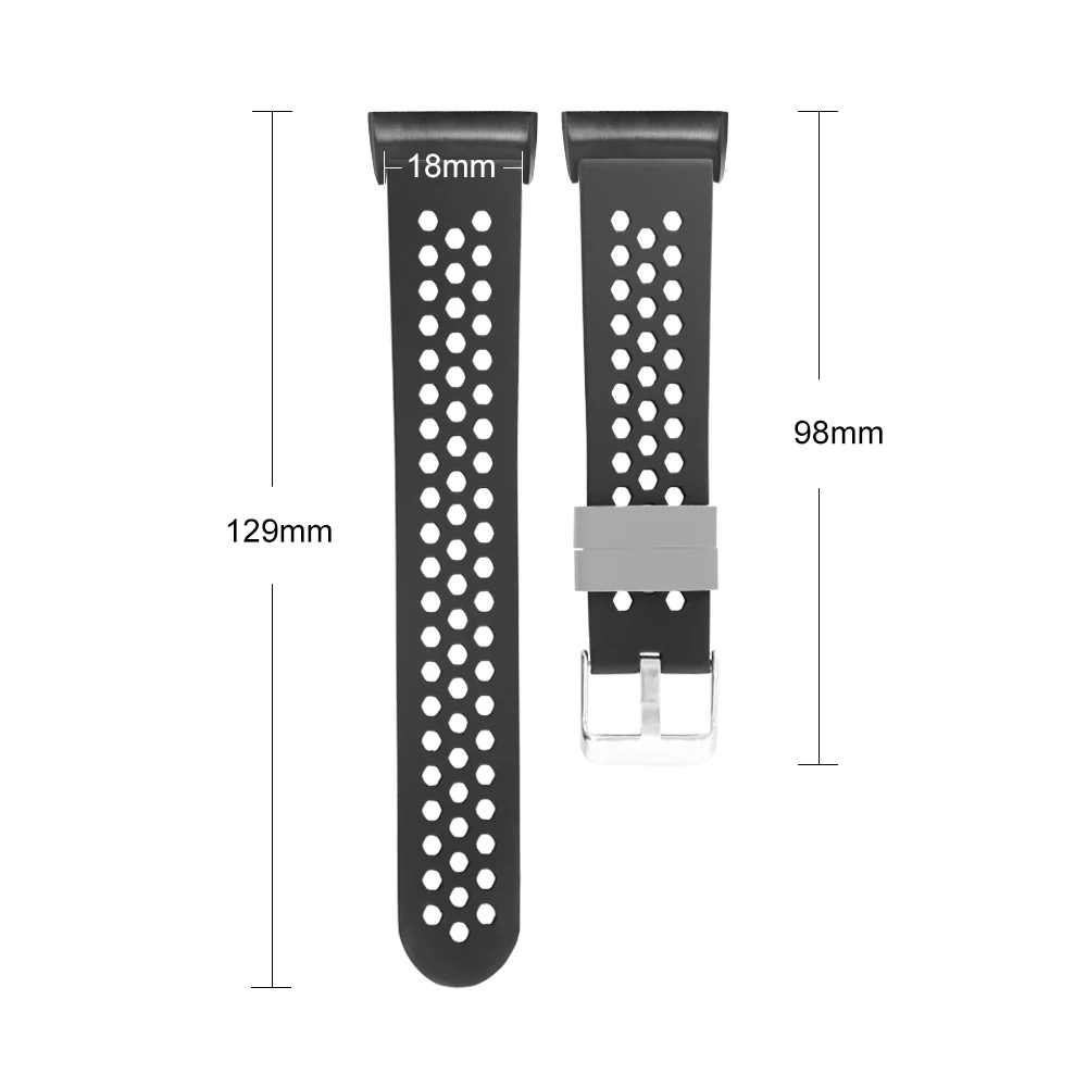 Быстросъемный ремешок для часов Fitbit Charge3 4 5, дышащий шестиугольный воздушный отверстие, металлическая пряжка, силиконовый ремешок для умных часов для мужчин и женщин