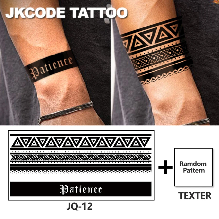Dual-Purpose Arm Ring Tattoo - Arm Ring Tattoo Sticker with Dark Viking Symbol Pattern, Suitable for Both Men and Women, Couple Style, Geometric Pattern, Long Strip-Shaped Bracelet, Temporary Tattoo - Lasts for 3-7 Days