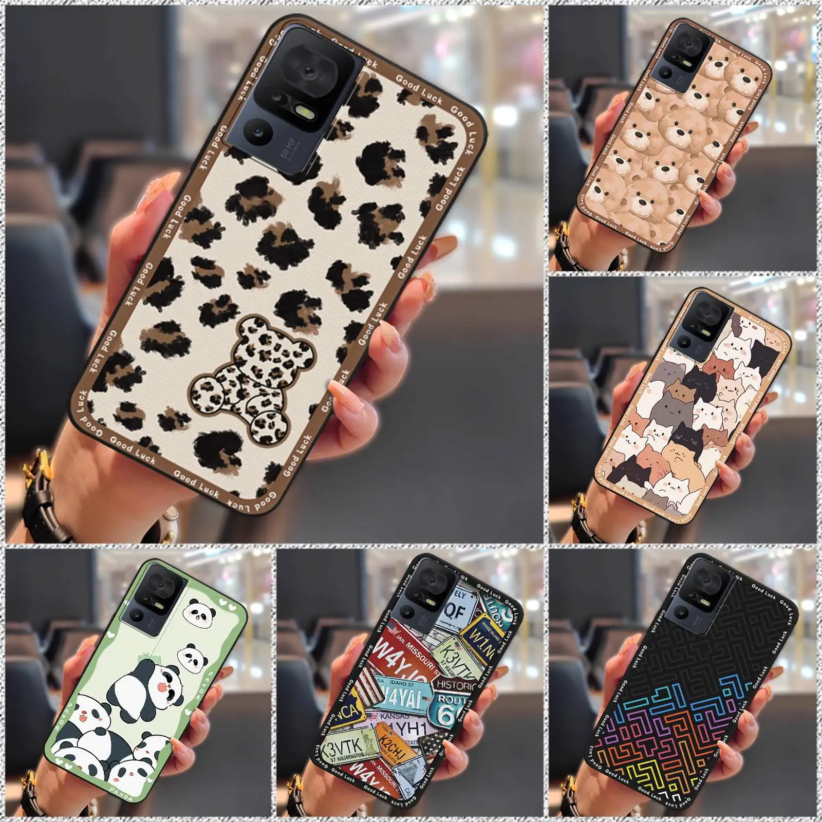 Cute Silicone Phone Case For TCL 40SE/T610K TPU Back Cover Fashion Design Anti-knock Cartoon Full wrap Dirt-resistant