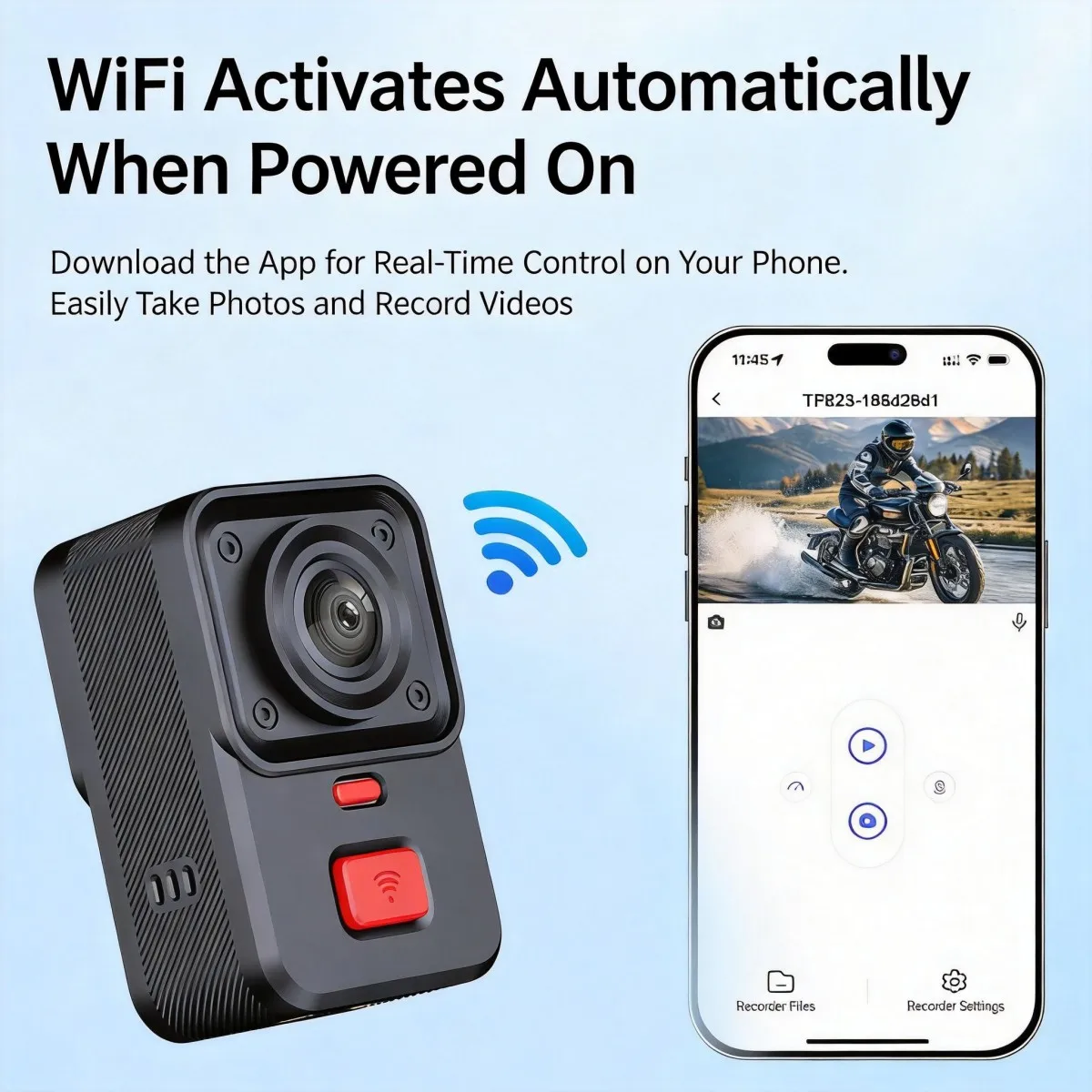 Motorcycle Dash Cam Dual Camera Front 2K HD Rear 480P WiFi GPS Waterproof IP66 Riding DVR Video Recorder Safety Camera view 3