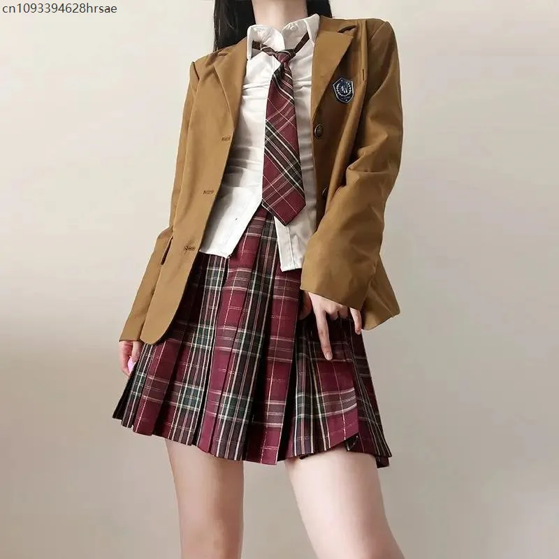 

2025 Multicolor Graduation Outfit Academy Sexy Pleated Skirt Tie Set Japan Korea AUTUMN JK Japanese School Uniform Jacket women