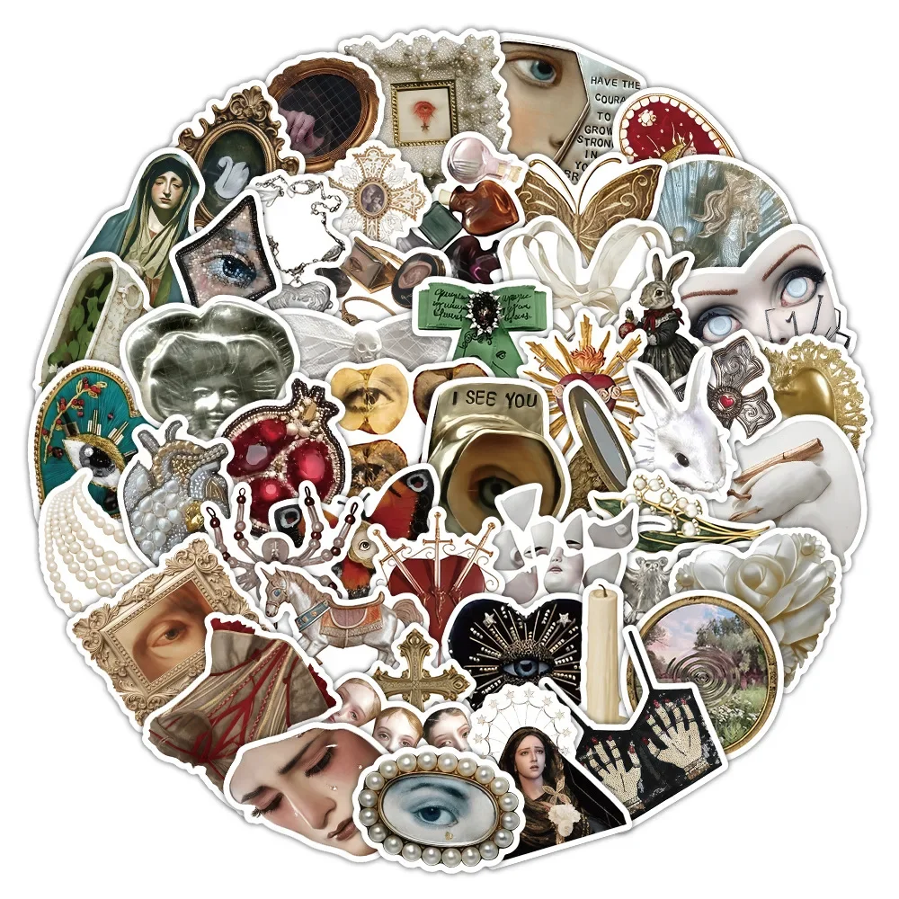 

50PCS Retro Aesthetics Cartoon Stickers Creative Graffiti Decoration Mobile Phone Case Notebook Water Cup DIY Toys Gifts Sticker