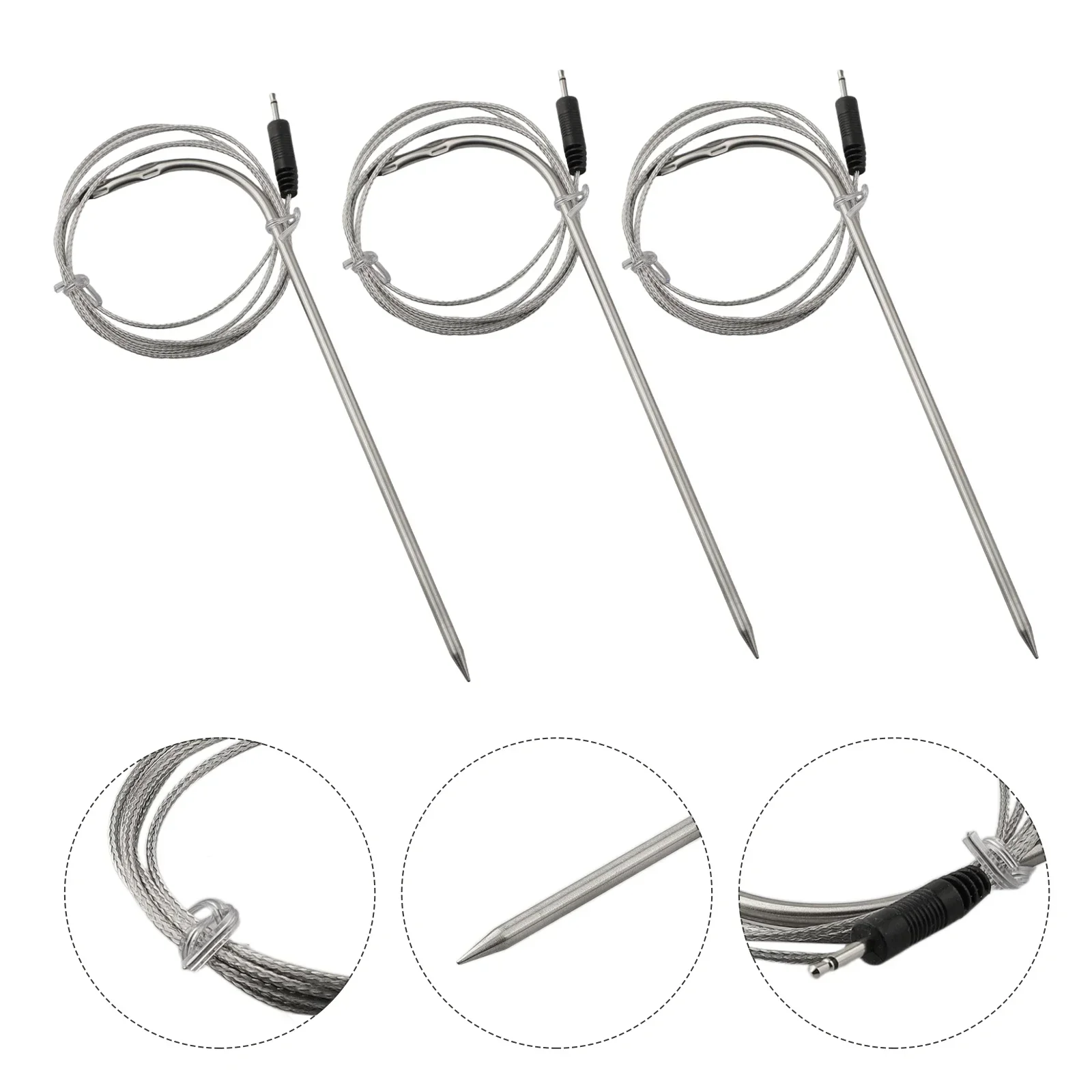 DC3.5 Connector Probes Sensor Long Probe Length 130cm Accessories Probe Sensor Replacement Spare 3PCS Practical