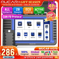 MUCAR VO7 VO7 S CANFD Auto Scan Best Professional Car Diagnostic Tool All System 28 Reset ECU Coding Bi-directional OBD2 Scanner