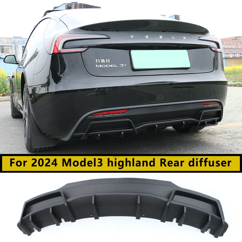 Dla Tesla 2024 Model3 highland Body Kit wzór z włókna węglowego tylny dyfuzor tylna warga typ nakładki wygląd akcesoria samochodowe