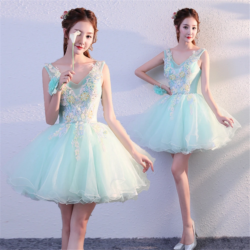 Elegant V-Neck Short Homecoming Dresses 2025 Organza Mini Cocktail Birthday Prom Party Graduation Gown Hoco Dress BM314