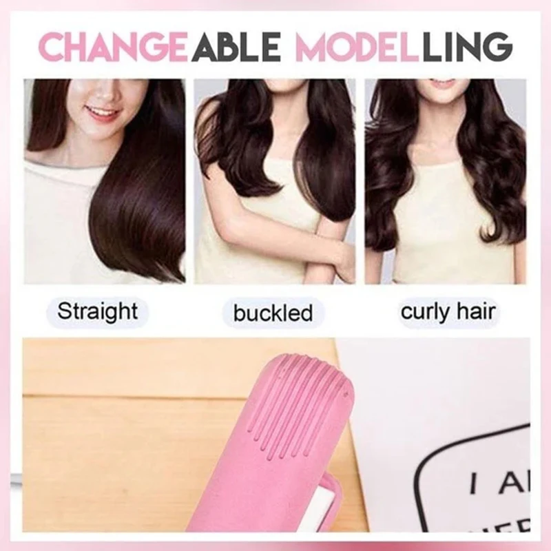 Mini Plancha De Cabello Portable Hair Straightener Mini Hair Straightening Curling Flat Iron Fast Heating Hair Styling Tools