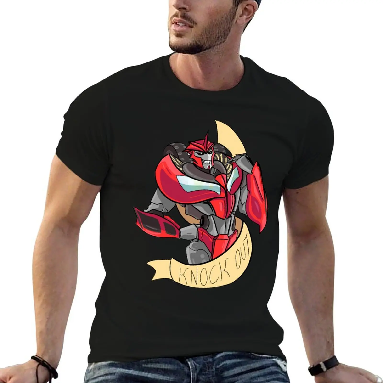 Camiseta divertida Knockout, camisetas de algodón para hombre, paquete de camisetas de algodón, camiseta 100% algodón