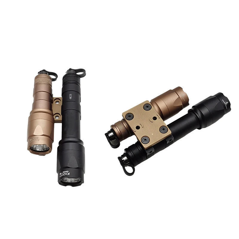 Dual Side Scout light Mount M-LOK Slot base Fit M300 M600 Flashlight Two Scout Lights Side by Side CNC Adapter Hunting Accessory