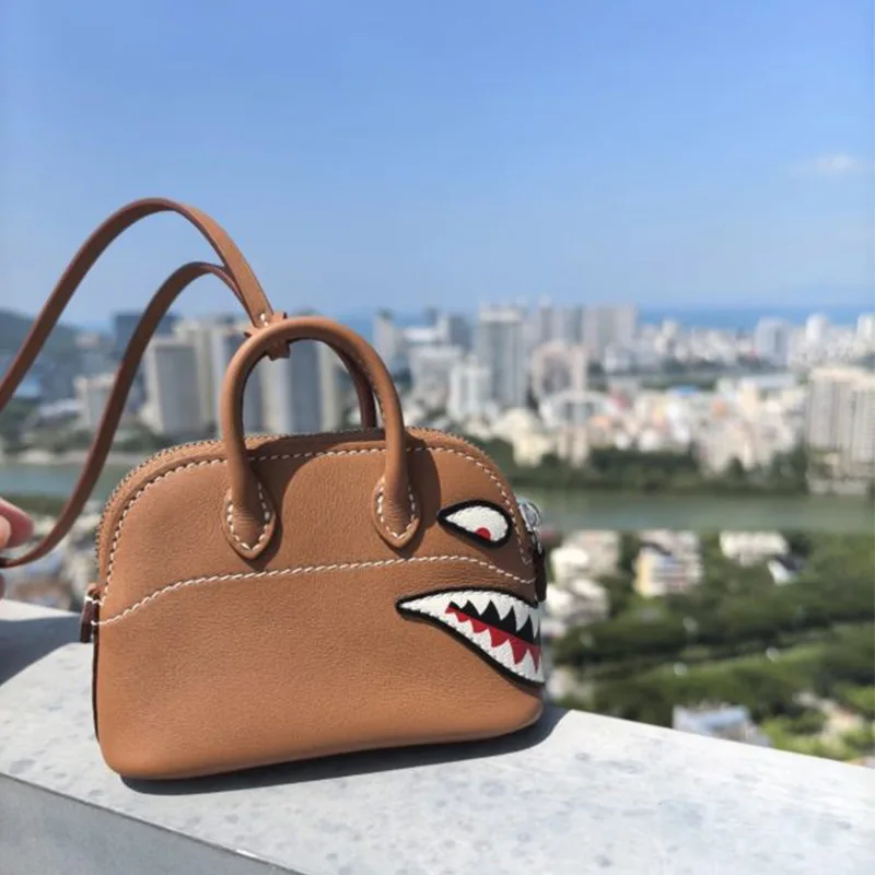 Creative Shark Mouth Coin Purse Bag Pendant Earphone Lipstick Case Car Key Holder Cute Bag Decoration Keychain Small Wallet Gift