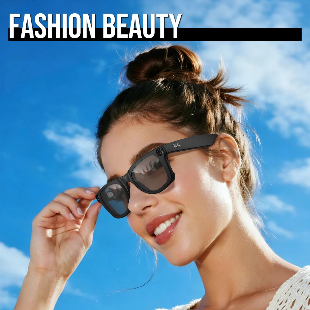 مشابك HiBloks المتغيرة الألوان لـ Ray-Ban Meta Wayfarer RW4006/RW4012 Gen 1 & 2 مقاس M 50-22 نظارات شمسية مستقطبة