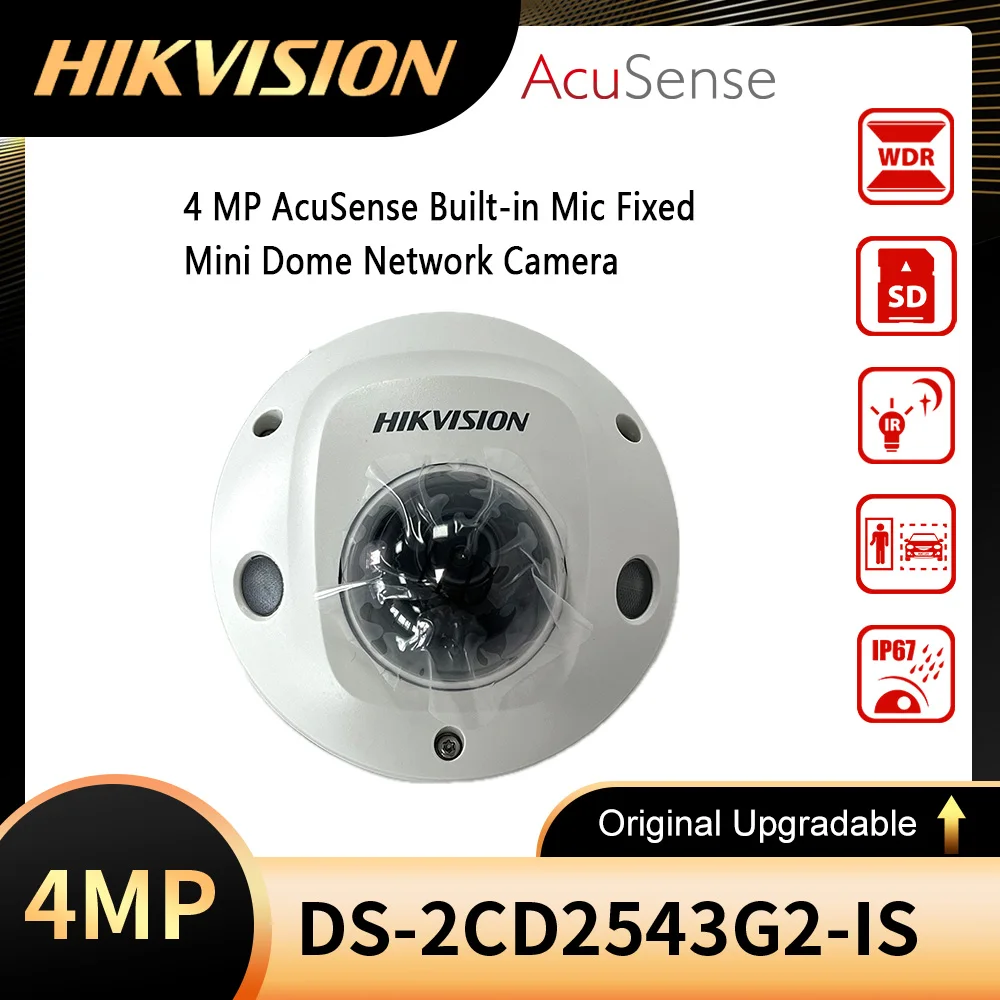 

Original Hikvision DS-2CD2543G2-IS 4MP Audio H.265 IR POE AcuSense Mini Dome IP CCTV Camera Built-in Mic