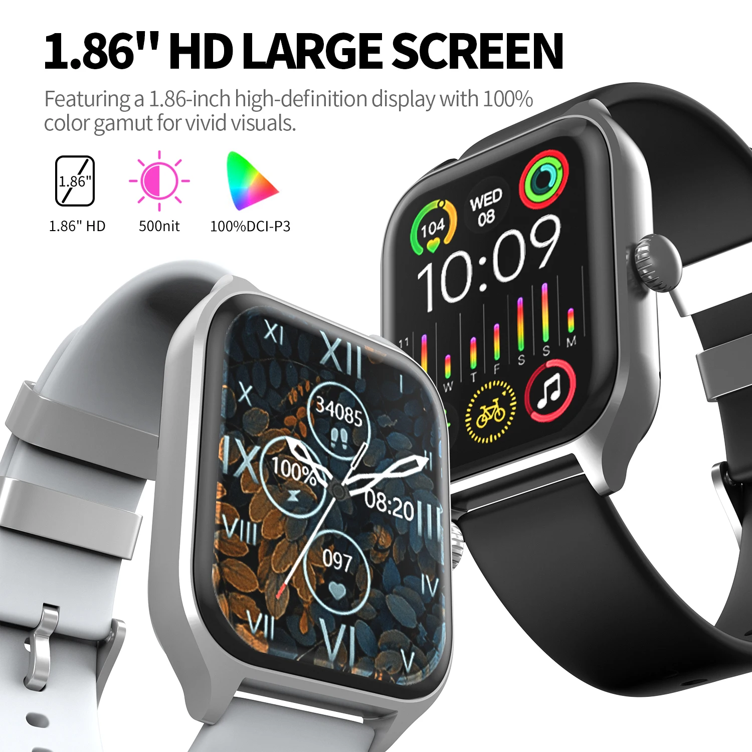 GOOJODOQ 2024 new smartwatch Answer incoming calls Music Play Health Exercise Bracelet Fitness IP68 waterproof