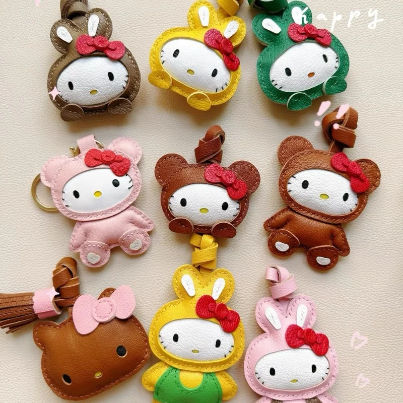 

Уникальная милая овчина ручной работы Hello Kitty, сумка для ключей от машины, подвеска, сумка через плечо, подвеска, подарок для девочки, прекрасный подарок на день рождения