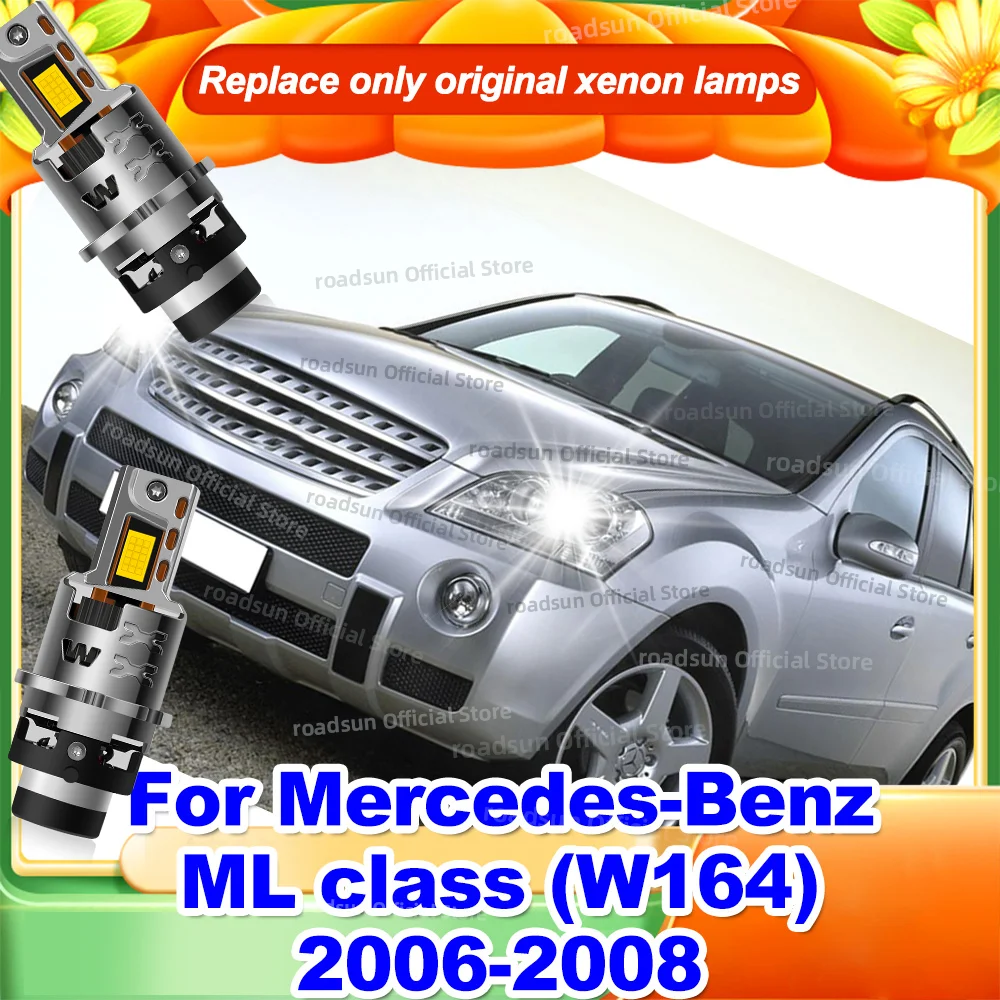 

Auto Headlight Bulbs Canbus LED Lights 1:1 HID Xenon Lamp Upgrade For Mercedes Benz ML Class W164 2006 2007 2008