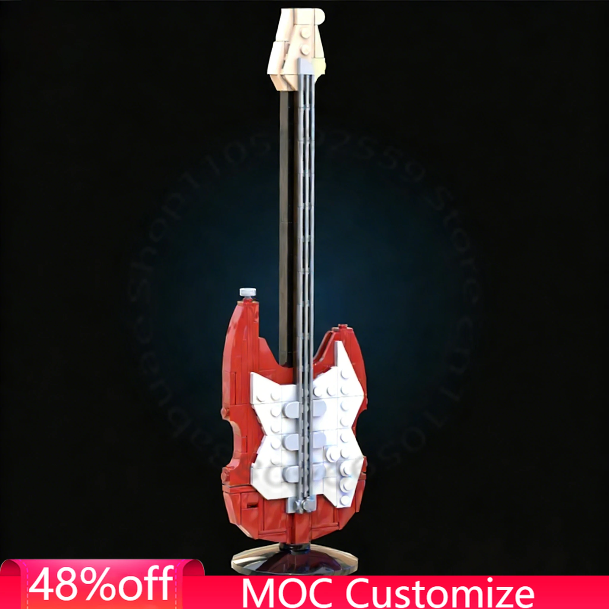 

190 PCS Couple Guitar - red edition MOC Customize Modular Building Block Model Brick Popular Simple DIY Boys Assembly Toy Gift