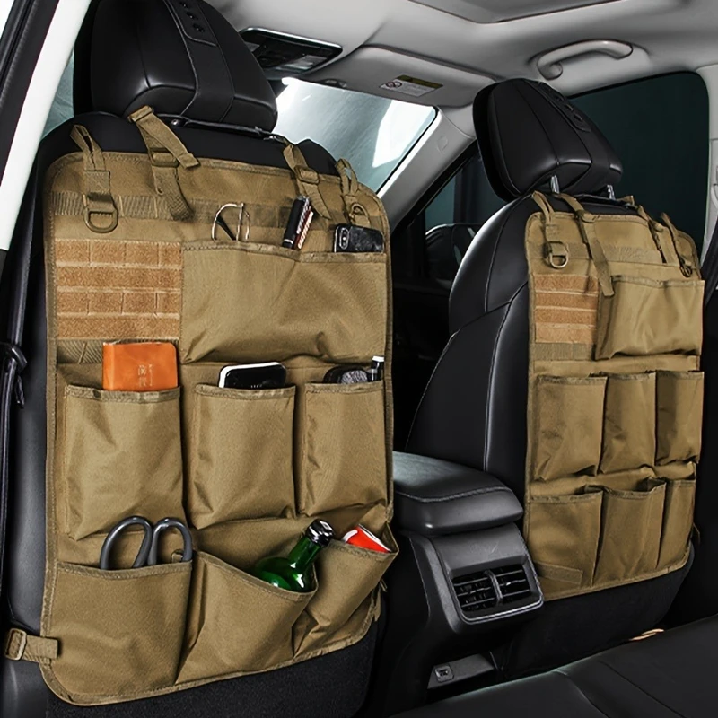 Camouflage Car Backrest Storage Bag Tactical Tool Storage Bag Multifunctional Car Off-Road Equipment Seat Car Storage