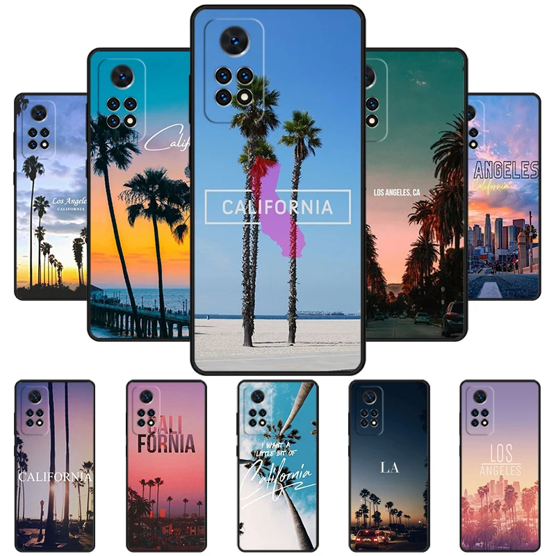 Los Angeles California Phone Case For Redmi Note 11 EPro 11S 10T 9S Promax 8 Pro Xiaomi Mi 11 12X 12S Ultra Cover