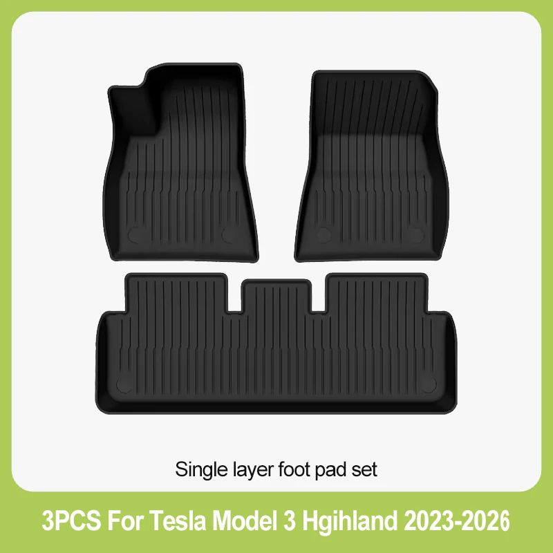 Tesla kofferbakmat voor Model 3 Highland 2023-2026, vloermat, bagagemat, TPE waterdicht antislip set vloermatten