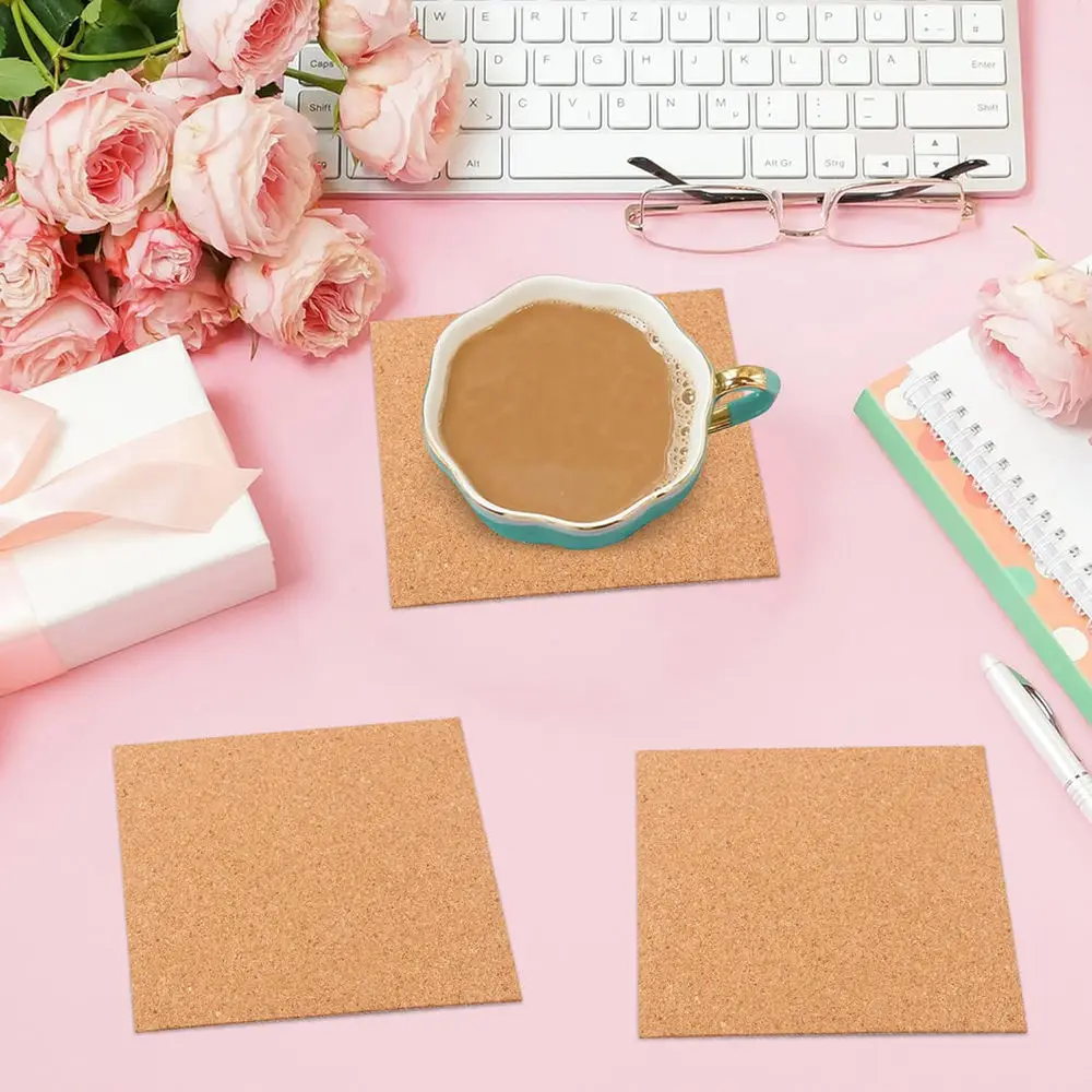 Natural Cork Sheet Self Stick Backing A4 Size DIY Craft Project Coaster Heat Insulation Proof Wall Decor Board Mat