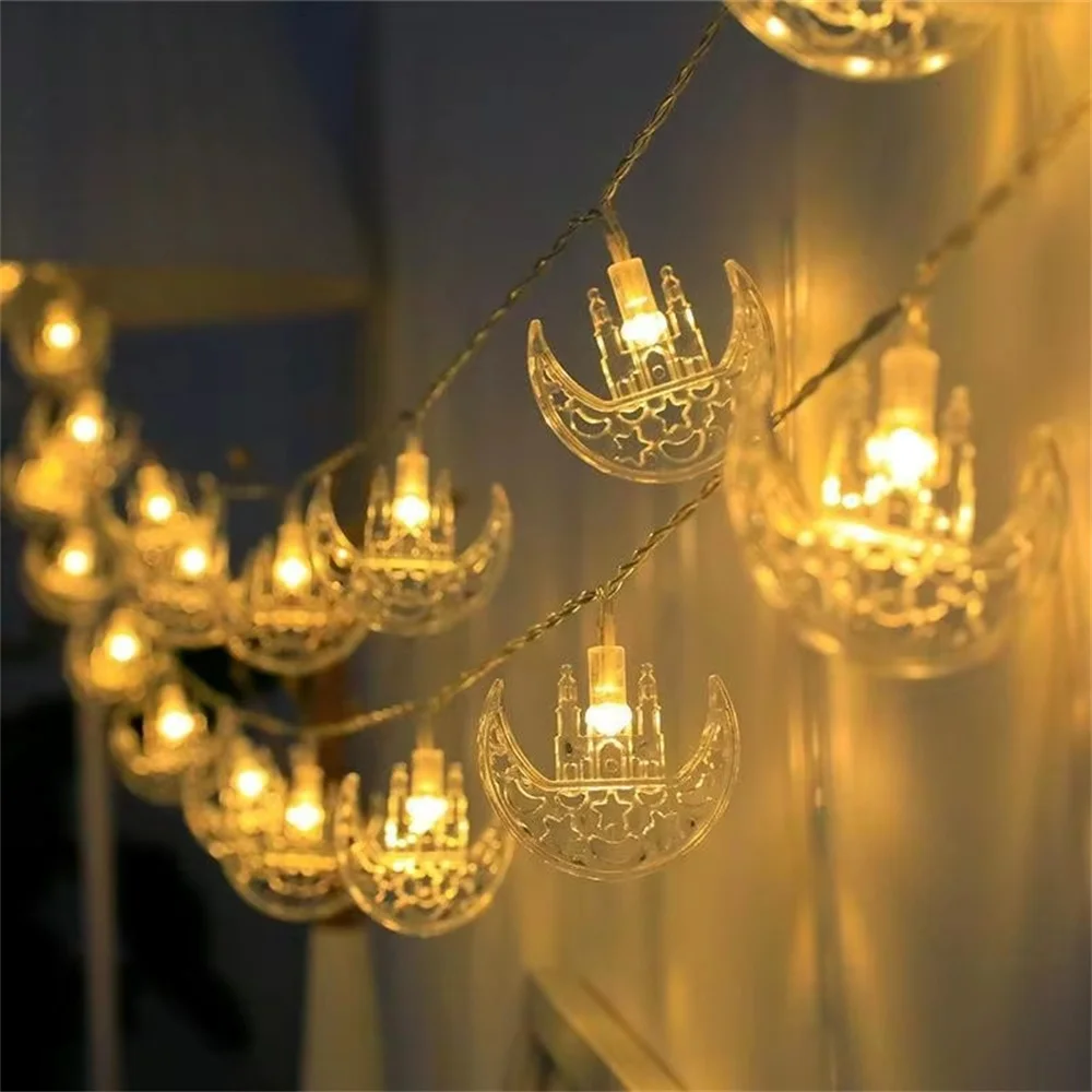Decoración de Ramadán 2026, Luces LED de Estrella y Luna, Guirnalda de Luces, Luz de Ramadán Hari Raya, Lámpara para Fiesta, Decoración de Eid Mubarak
