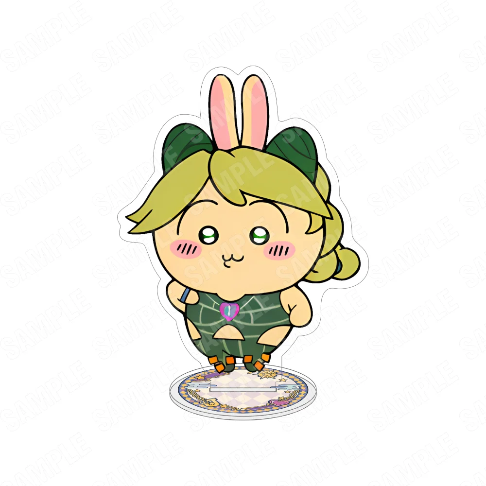 Jo's Bizarre Adventure Acrylic Anime Stand 10CM Double Sided Keychain Jotaro Dio Giorno Chibi Hamster Ver Desk Decor Gift Fans