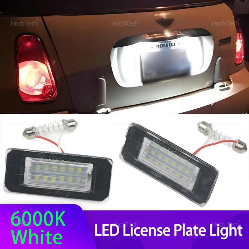 

2Pcs License Plate Light for Mini Cooper R55 R55N R56 R56N R57 R57N R58 R59 LED Light Car License Number Plate Lamp