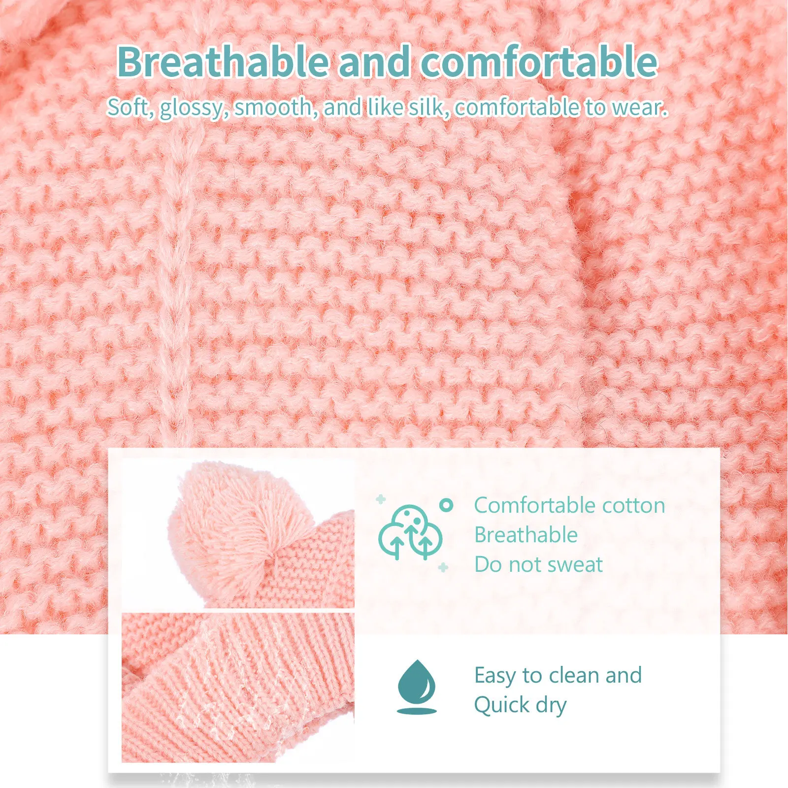 1 conjunto de chapéu de inverno luvas conjunto bebê malha pompom orelha aba boné recém-nascido quente gorro crochê traje para o natal foto adereços