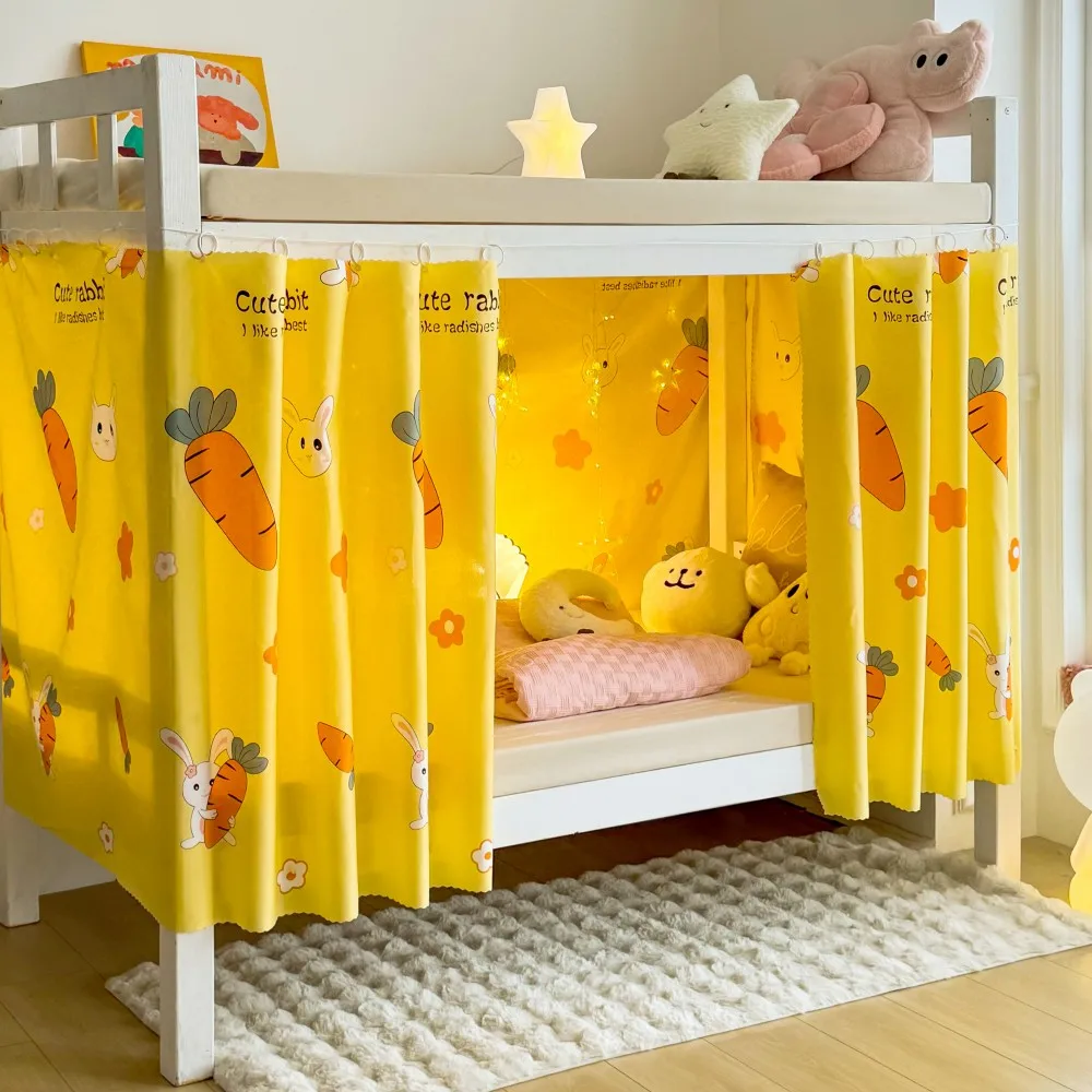 VIKAMA Blackout Bunk Bed Curtain Privacy Full Cover for Dorm Loft Bed Twin XL Dustproof view 2