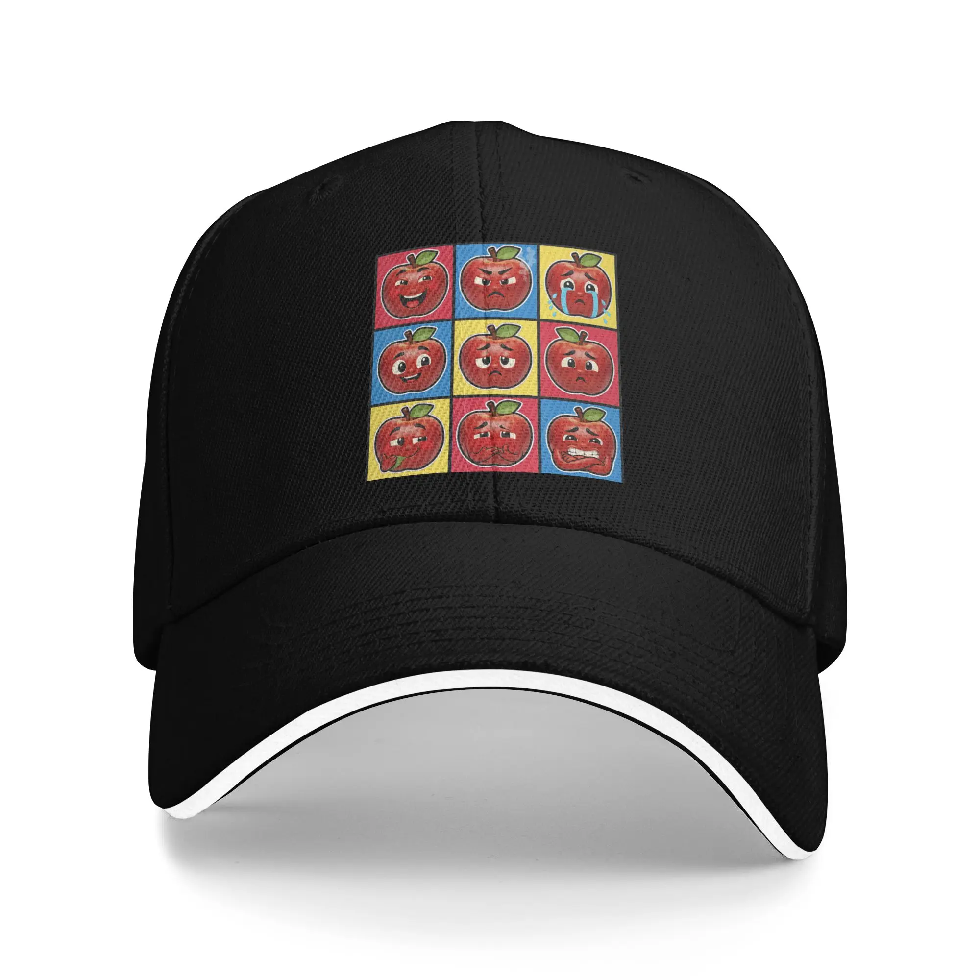 Summer Casual Baseball Cap Apple Face Hilarious Sarcastic Brainrot Funny Meme Sport Trucker Hat For Women Men Cool Snapback Cap