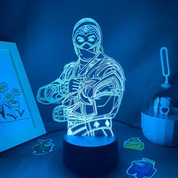 Luces nocturnas de neón Led 3D de Mortal Kombat Sub-zero, regalos de cumpleaños para jugadores, novio, decoración de dormitorio de niños, lámparas de Lava Sub-zero