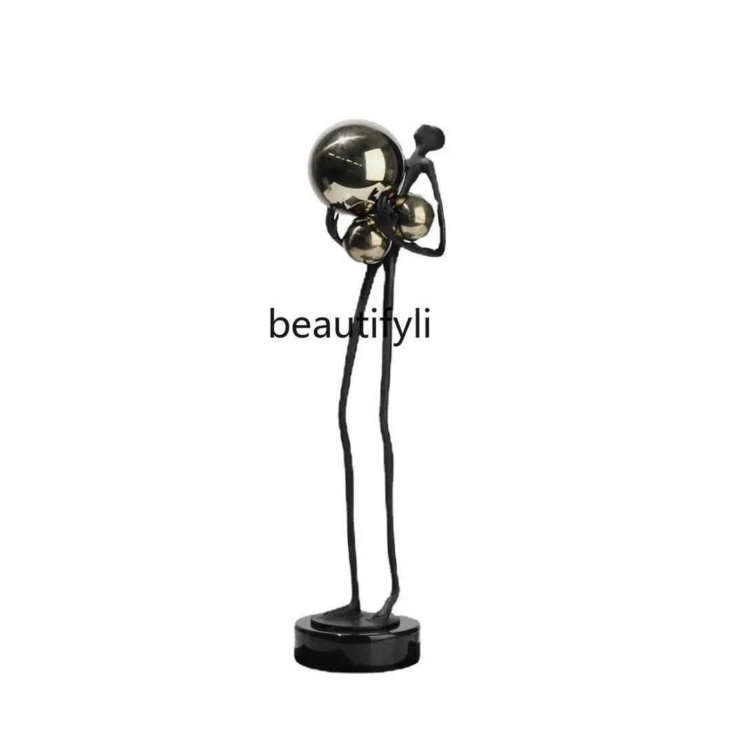 

zqModel Room Living Room Soft Decoration Ball Character Sculptured Ornaments Hotel Exhibition Hall Metal Art Furnishings