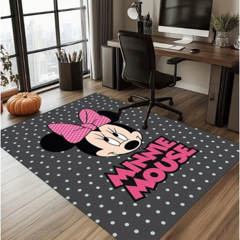 1 قطعة سجادة مريحة ناعمة ميني ماوس باللون الوردي سجادة مطبوعة ثلاثية الأبعاد لغرفة المعيشة وغرفة النوم أو ديكور المدخل تصميم لطيف ومريح