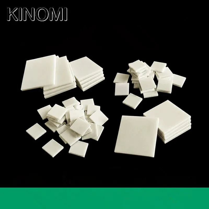 3pcs 40x40mm AlN Aluminum Nitride Ceramic Sheet Plate High Thermal Conductivity High Temperature Insulation Sheet Customized