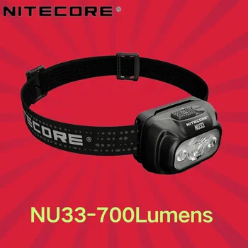 Original NITECORE NU33 ไฟหน้า 700 Lumens หลักสีขาว LED USB-C ชาร์จแบตเตอรี่ 2000mAh ในตัวสําหรับวิ่งกลางคืน