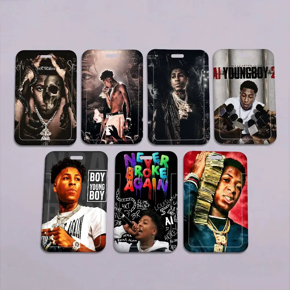 

Singer YoungBoy Never Broke Again ID Card Holders Lanyards Girls Door Card Case Hanging Rope Women Badge Holder Neck Strap Card