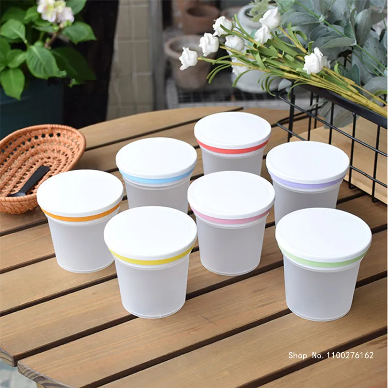 

10pcs Net Red Ice Cream Cup Can Be Frozen with Lid 260ML Small Cake Cup Thick Plastic Matte Transparent Dessert Cups with Lids