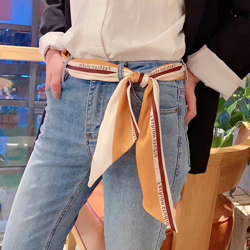 أوشحة طويلة وصغيرة أحزمة وسط نسائية متعددة الاستخدامات أنماط راقية ورقيقة مقترنة بشرائط القمصان وأشرطة النمط الفرنسي