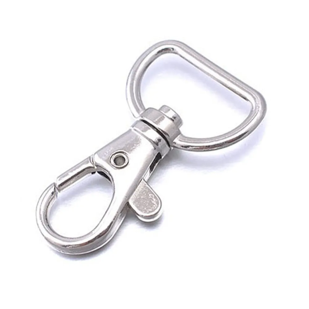 50Pcs Solid Metal Keychain Hooks Swivel D-Ring Heavy Duty Snap Clasp Key Chain Hooks for Lanyard Pendant Use Key Chain