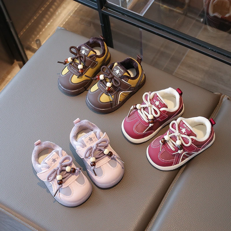 

2025 Winter New Children Casual Shoes for Girls Fashion Korean Style Soft Bottom Anti-slippery Versatile Chic Keep Warm Shoes