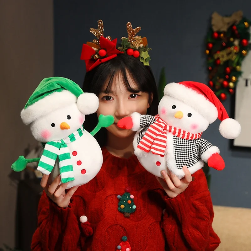 25cm Cartoon Christmas Collection peluche simpatico pupazzo di neve cuscino decorazioni natalizie regali