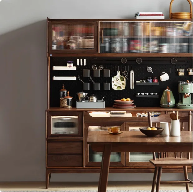 

Customizable North American Restaurant Storage Multifunctional Kitchen Wall Integrated Side Cabinet Household