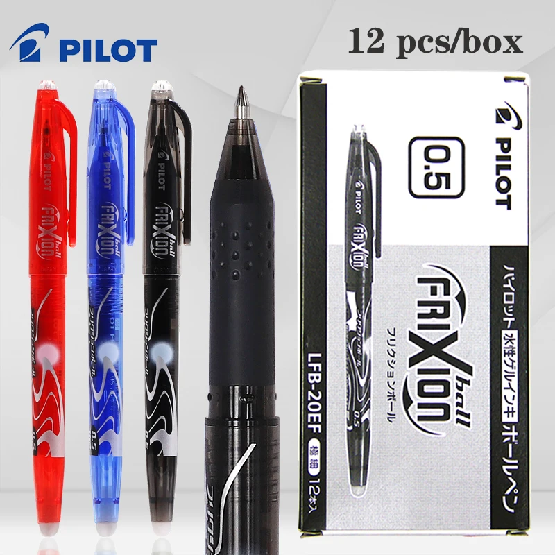 12Pcs Japan PILOT Frixion Erasable Gel Pen LFB-20EF 0.5mm Temperature-controlled Ink Office Accessories Student Writing Supplies