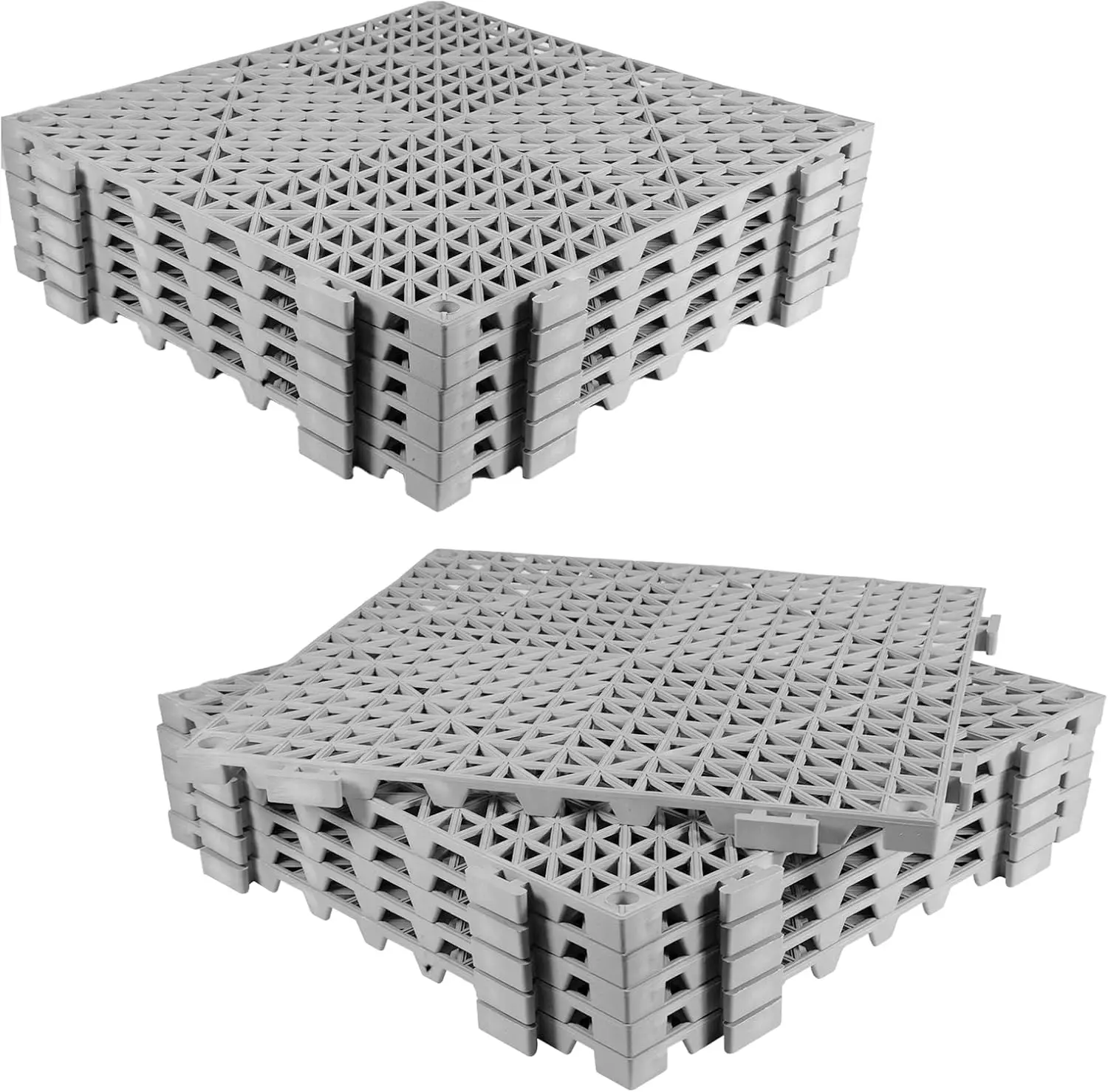

12PCS Interlocking Drainage Floor Tiles 11.8x11.8, PVC Non-Slip Modular Mat for Pool, Shower, Bathroom, Patio, Kitchen, Yard