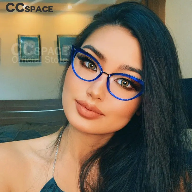 51102 Fashion Women Cat Eye Anti Blue Light Optical Glasses Frames Brand Designer Transparent Computer Eyeglasses
