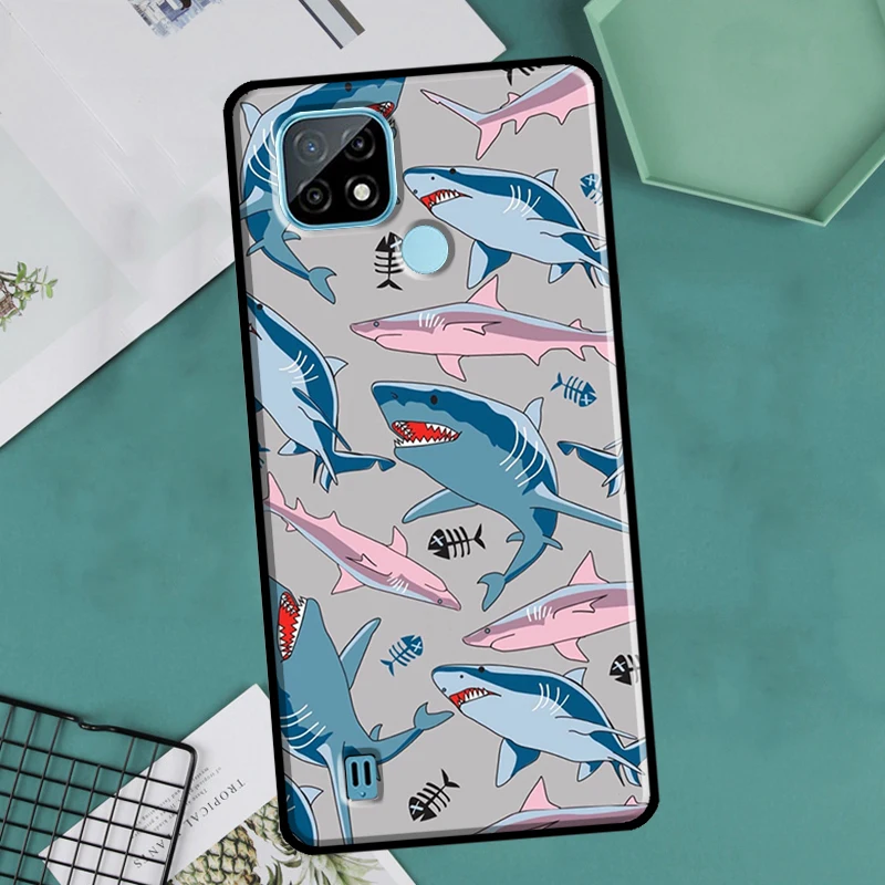 Ferocious Shark Animal Case For OnePlus Nord 2 9 10 Pro 9R 10R 8T Cover For Realme GT Master Neo 2 3 8i 9i 8 Pro