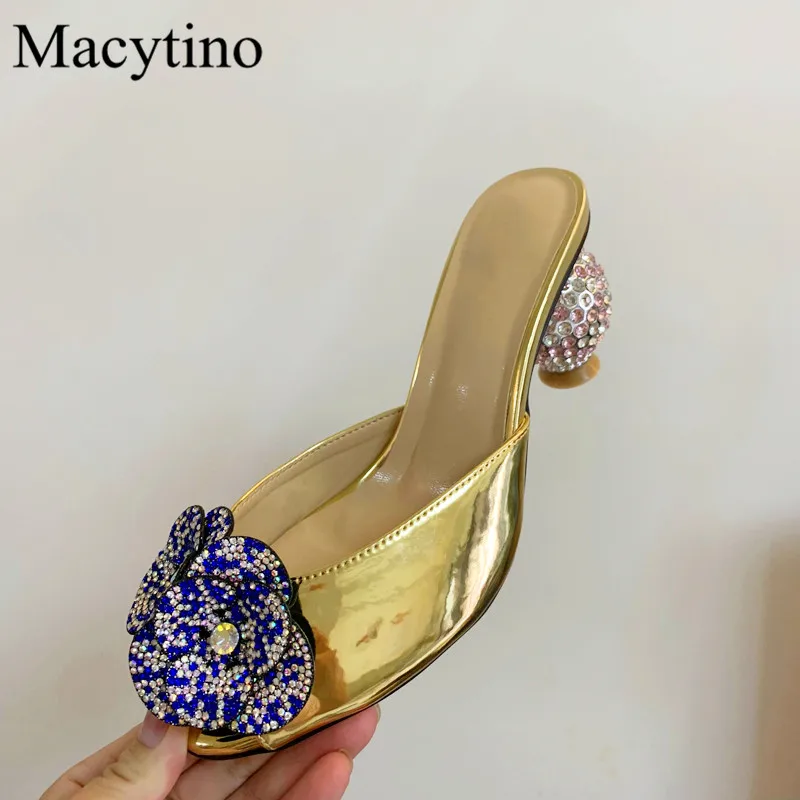 Multicolor Custom Ladies High Heel Slippers Round Head Ball Heel High Heel Slippers Fashion Party High Heel Slippers