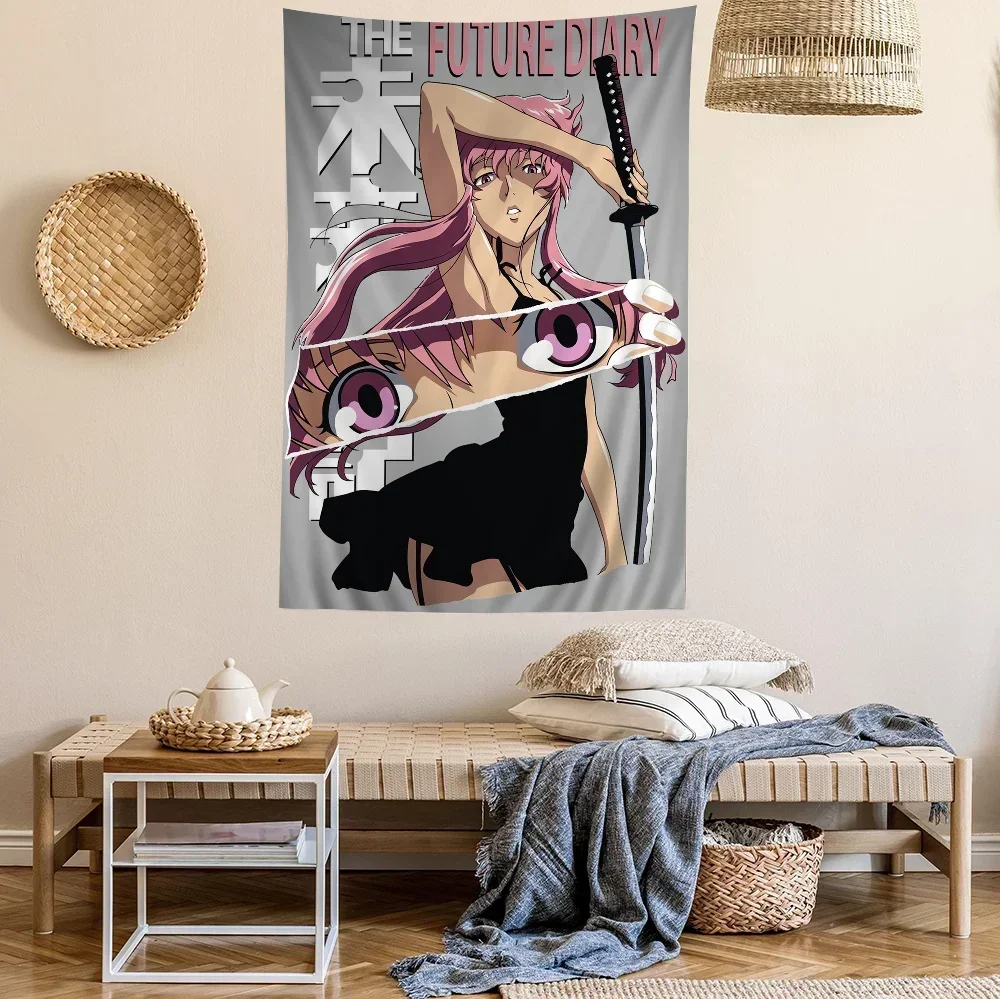 Trendy Anime Future Diaries Posters Mirai Nikki Hippie Wall Hanging Tapestries for Living Room Home Dorm Decor Art Home Decor