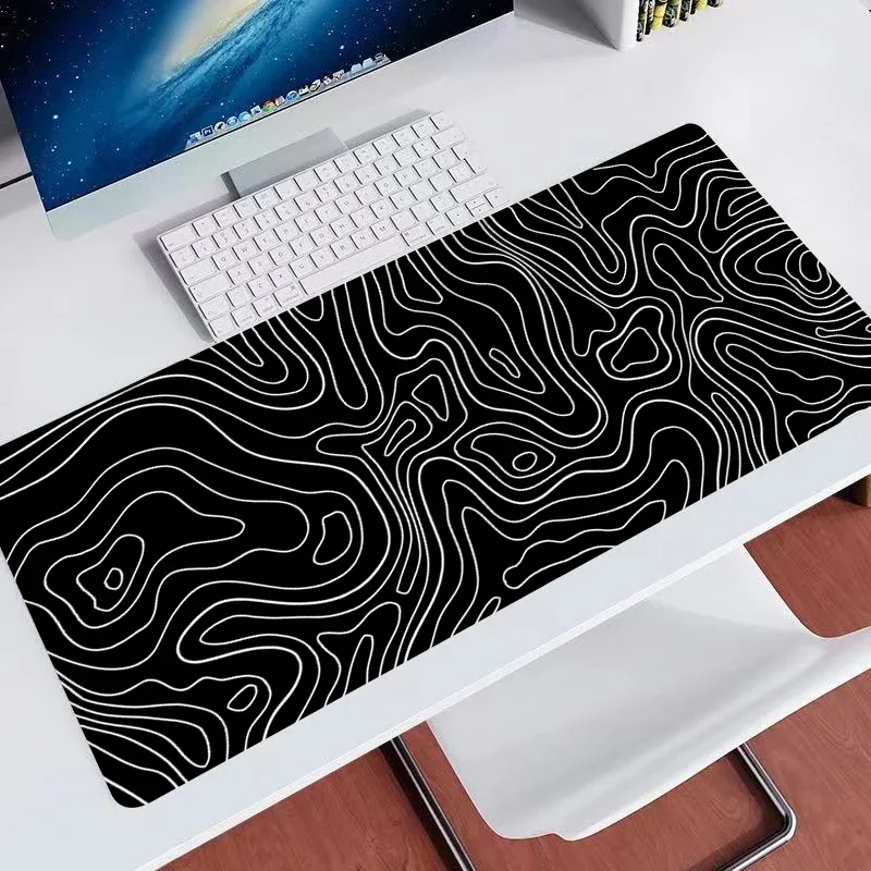 

Black and White Topographic Large Mouse Pad Gaming Keyboard Pad Mouse Pad 800x300mm MousePad Gamer table mat desk accessories