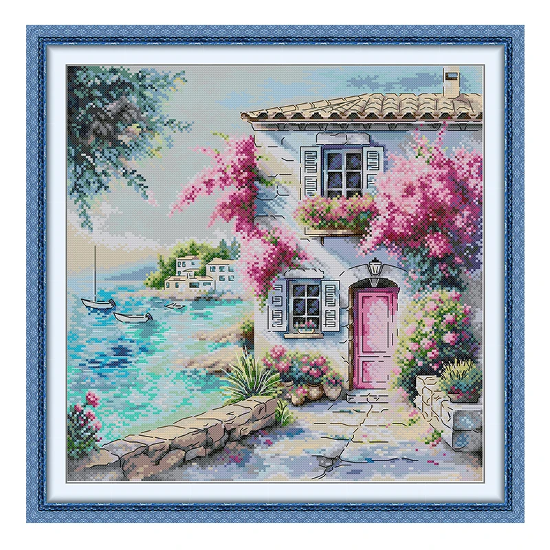 Mediterranean Dream Patterns Counted Cross Stitch Set DIY 11CT 14CT 16CT Stamped DMC Cross-stitch Kit Embroidery Needlework